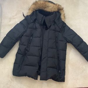 Men’s Down Parka Faux Fur-Trim Hood Andrew Marc